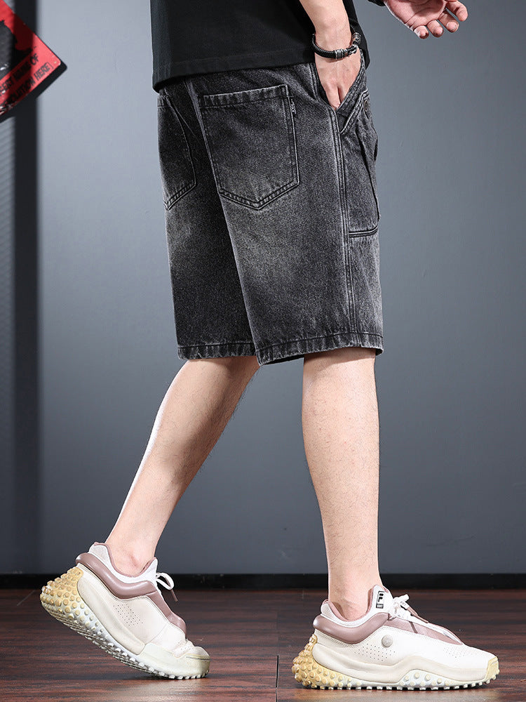 Mens Washed Denim Workwear Shorts