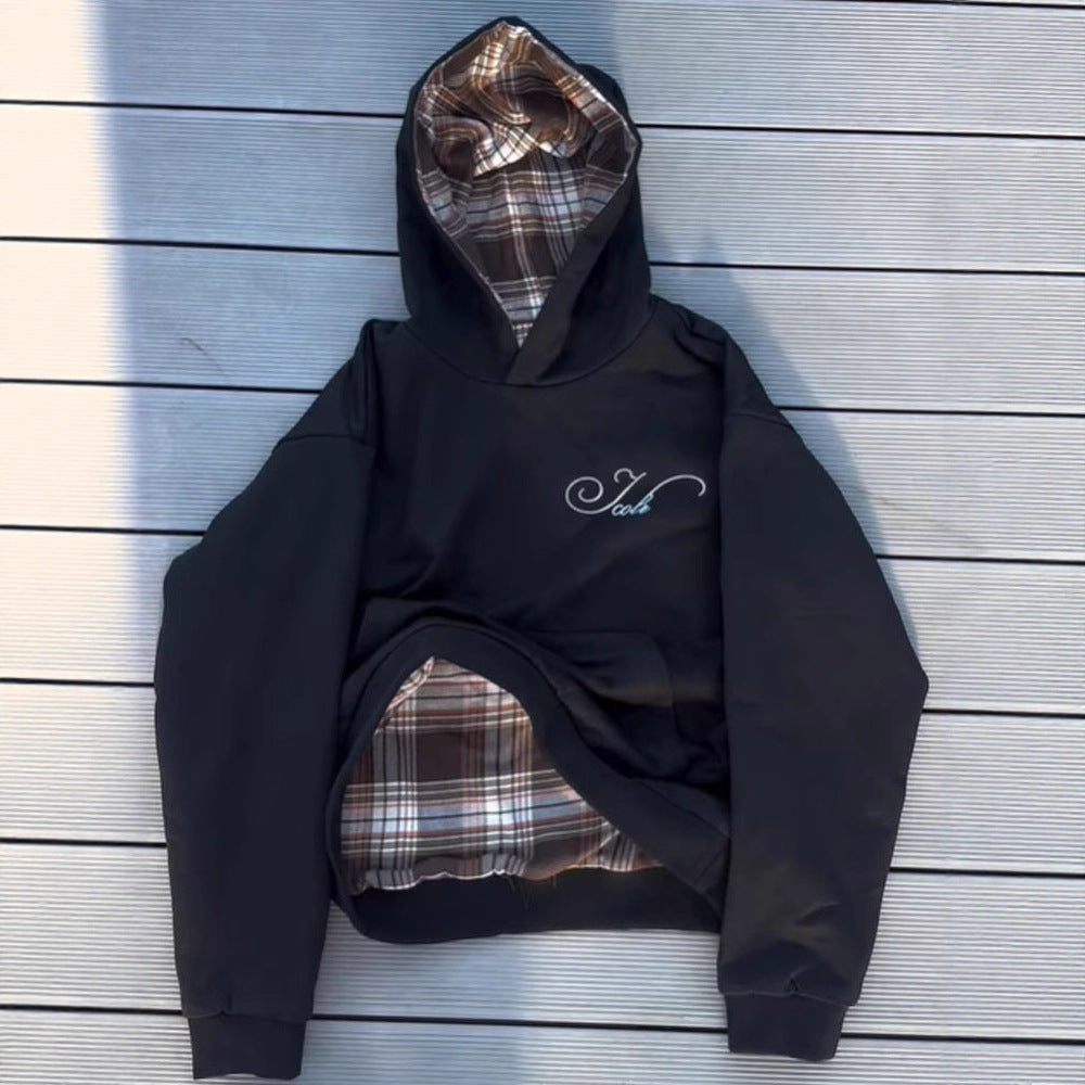 Double-Sided Hooded Pullover Sweatshirt