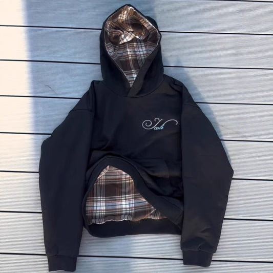 Double-Sided Hooded Pullover Sweatshirt